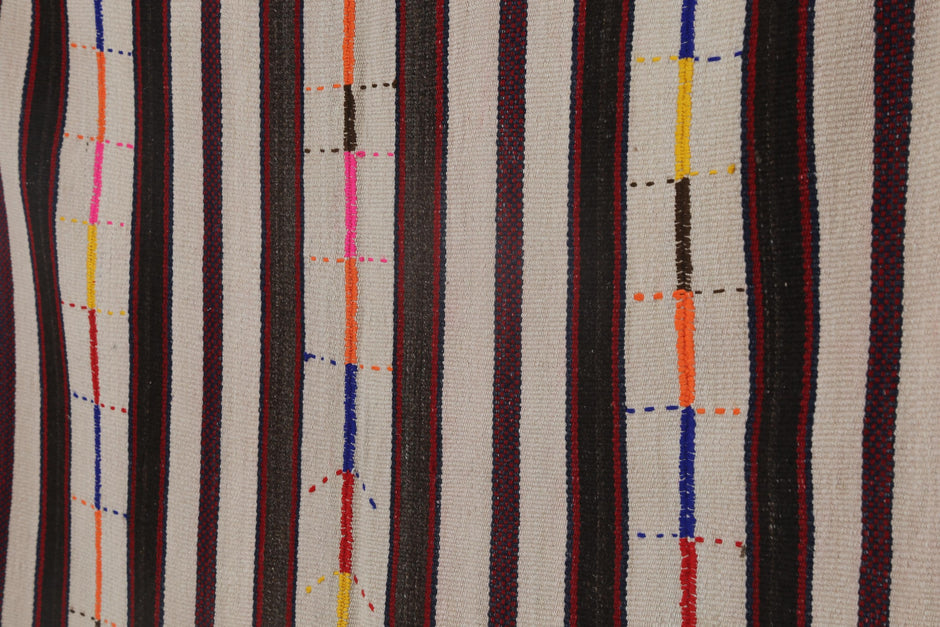 5x8 Vintage Turkish Kilim Runner Rug,  Striped Rug, Handmade Cotton Flatweave