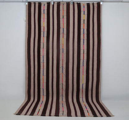 5x8 Vintage Turkish Kilim Runner Rug,  Striped Rug, Handmade Cotton Flatweave