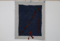 Vintage Turkish Tapestry Rug, Blue Solid Wall Hanging (3'4" x 4'2") - photo 2 of 8