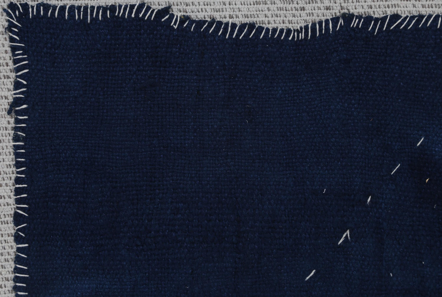 3x4 Vintage Turkish Blue Tapestry Rug, Minimalist Handwoven Textile Art, Wool Cotton Wall Hanging