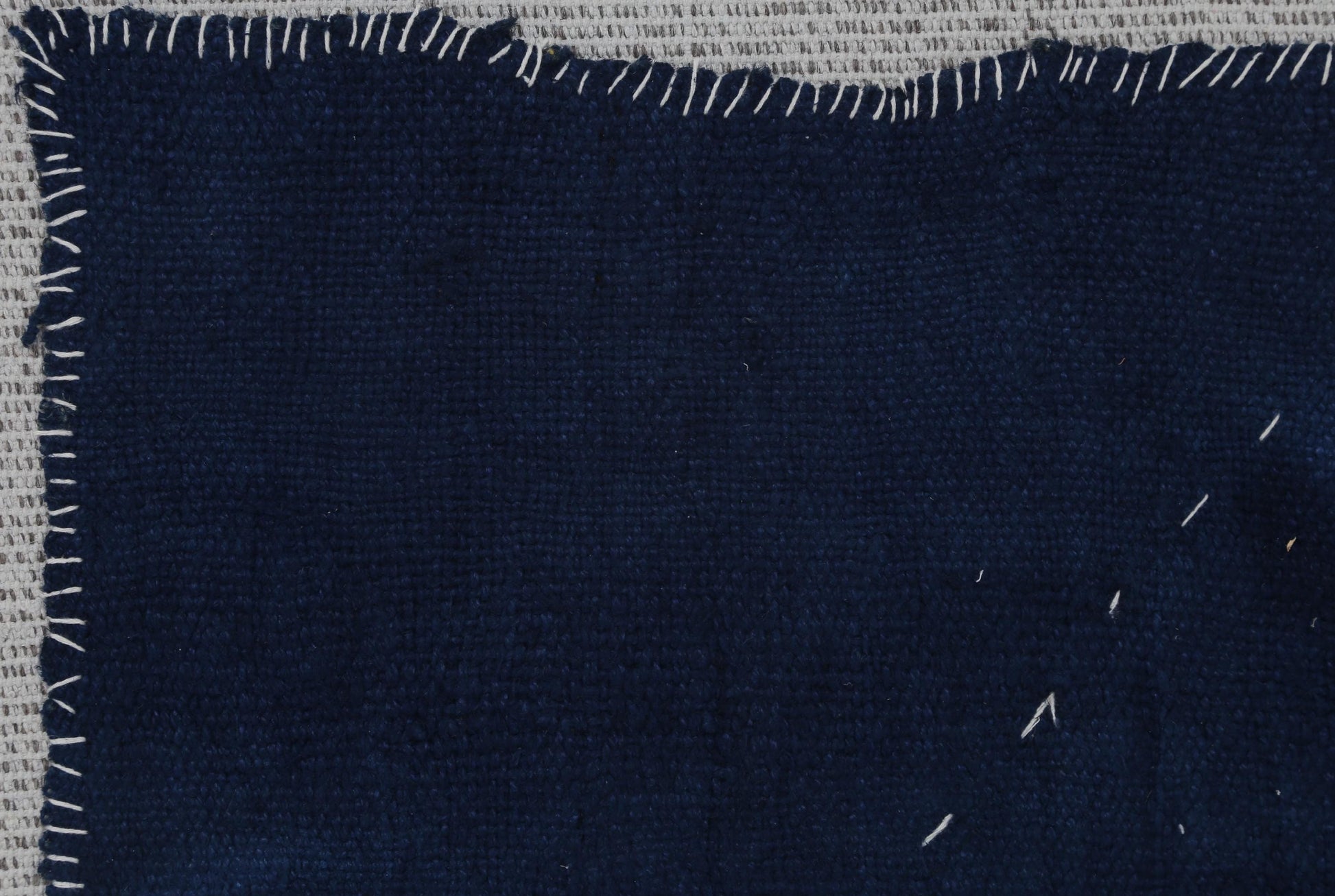 3x4 Vintage Turkish Blue Tapestry Rug, Minimalist Handwoven Textile Art, Wool Cotton Wall Hanging