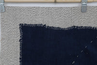 Vintage Turkish Tapestry Rug, Blue Solid Wall Hanging (3'4" x 4'2") - photo 4 of 8