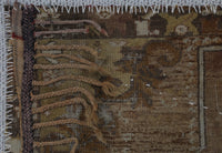 Vintage Turkish Tapestry Rug, Brown Floral Wall Hanging (3'5" x 4'3") - photo 4 of 9