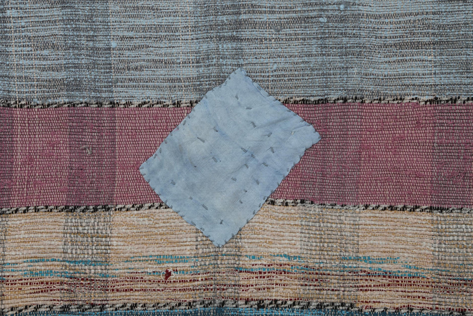 6x8 Vintage Kilim Caput Rug, Multicolor Striped Turkish Flatweave Rug, Handmade Wool Cotton Area Decor