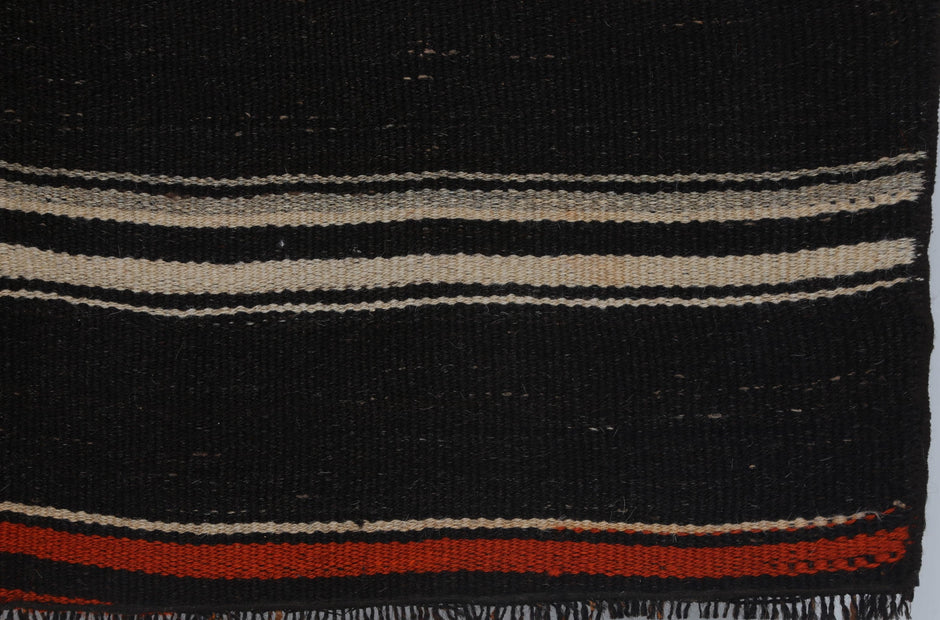 4x4 Vintage Turkish Striped Tapestry Rug, Handmade Black Wall Hanging, Wool Cotton Textile Wall Art, Boho Woven Decor,tapestry