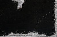 Vintage Turkish Tapestry Rug, Black Solid Wall Hanging (3'5" x 4'6") - photo 7 of 9
