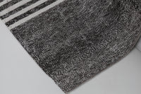 Vintage Turkish Wool Cotton Kilim Runner Rug, Black White (2x7) - photo 9 of 10