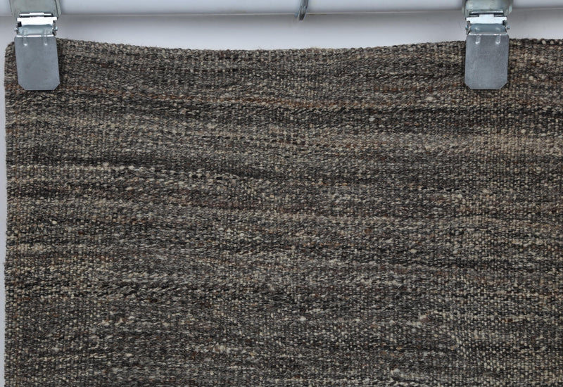 2x8 Vintage Turkish Flatweave Runner Rug, Handmade Brown Striped Wool Runner, Minimalist Hallway Rug, Rustic Farmhouse Decor