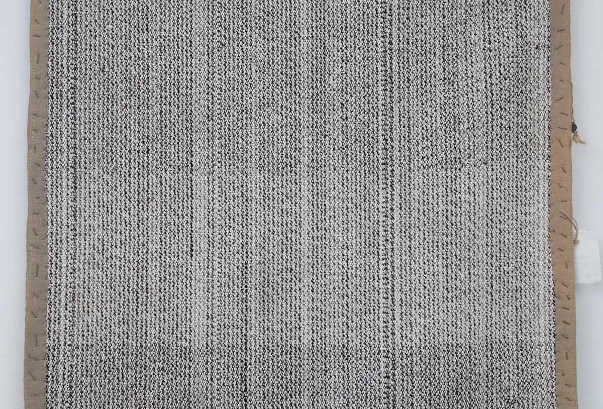 3x8 Vintage Turkish Flatweave Runner Rug, Handmade Wool Hallway Rug, Neutral Beige Gray Minimalist Kilim Runner