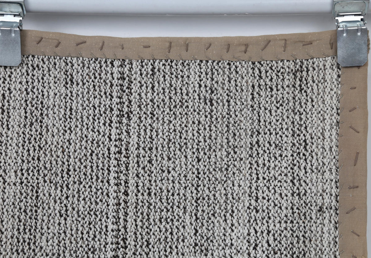 3x8 Vintage Turkish Flatweave Runner Rug, Handmade Wool Hallway Rug, Neutral Beige Gray Minimalist Kilim Runner