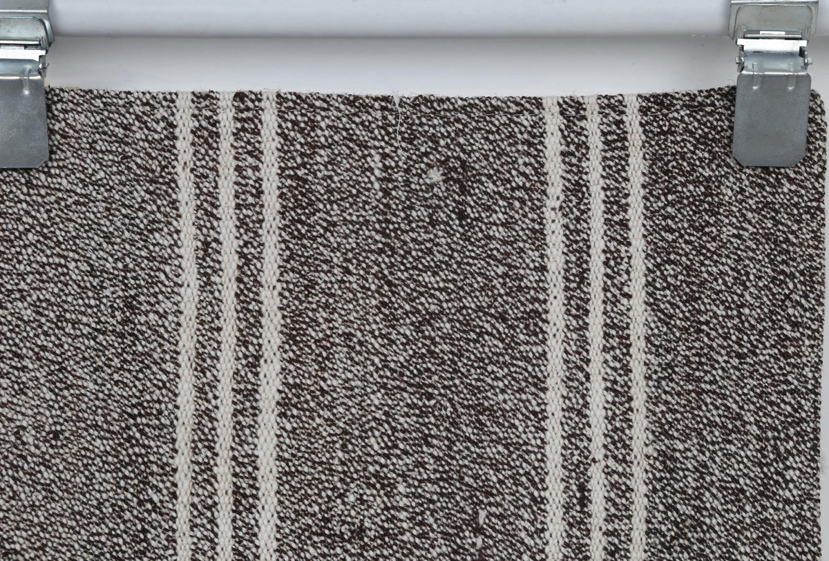 2x6 Vintage Turkish Flatweave Runner Rug, Handmade Wool Hallway Rug, Gray Striped Kilim Runner, Minimalist Entryway Carpet