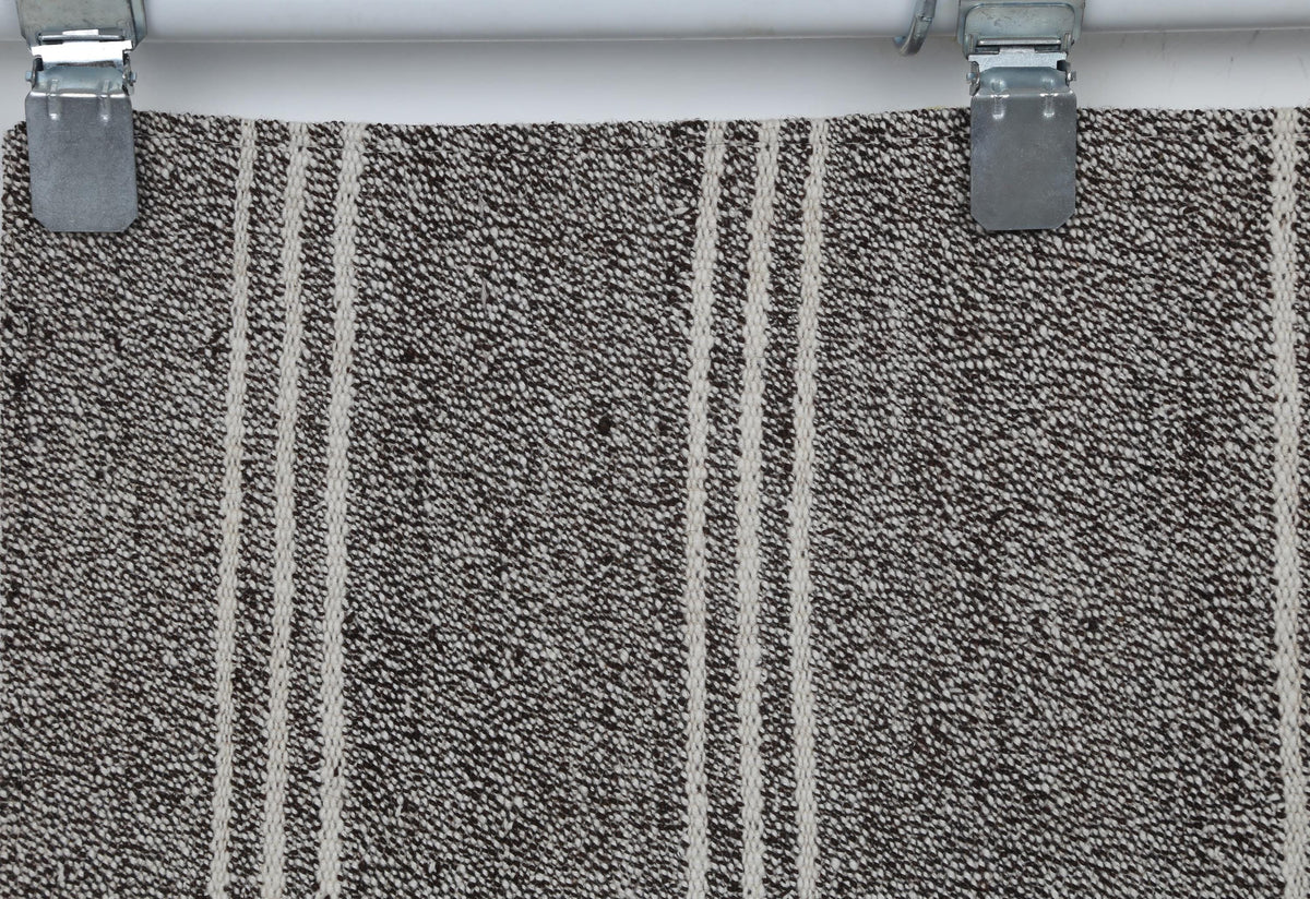 2x6 Vintage Turkish Flatweave Runner Rug, Handmade Wool Hallway Rug, Gray Striped Kilim Runner, Minimalist Entryway Carpet