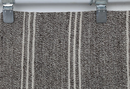 2x6 Vintage Turkish Flatweave Runner Rug, Handmade Wool Hallway Rug, Gray Striped Kilim Runner, Minimalist Entryway Carpet