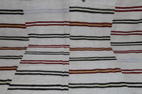 Vintage Turkish Wool Hemp Rug, White Striped Minimalist (9x12) - photo 6 of 10