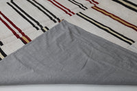 Vintage Turkish Wool Hemp Rug, White Striped Minimalist (9x12) - photo 10 of 10