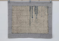 Vintage Turkish Tapestry Rug, Beige Blue Textured Wall Hanging (3'5" x 4'1") - photo 1 of 9