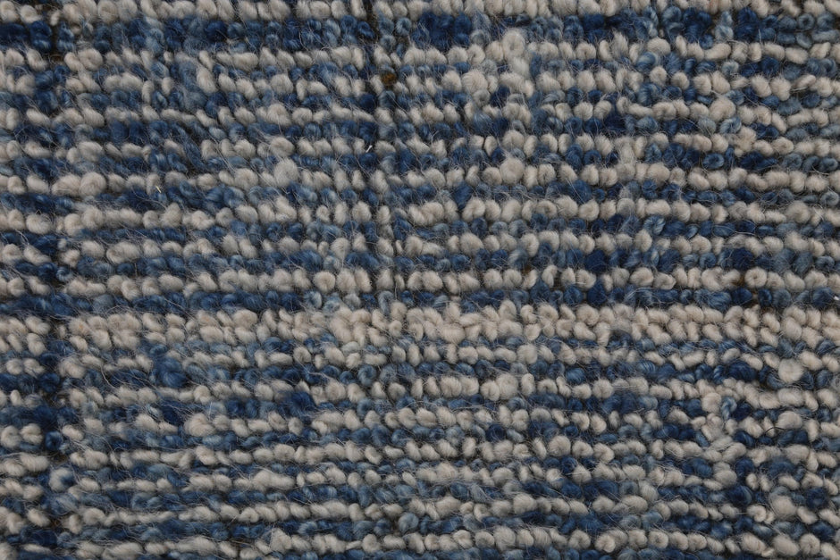 3x4 Vintage Turkish Blue Tapestry Rug, Handwoven Wool Wall Hanging, Minimalist Textile Art