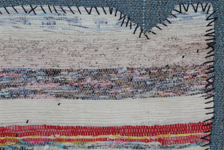 3x4 Vintage Turkish Abstract Tapestry Rug, Handwoven Wall Hanging Textile Art, Multicolor Fiber Art Decor