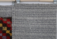 Vintage Turkish Tapestry Rug, Red Orange Chevron, Cotton Wool Wall Hanging (3'6" x 4'2") No. 248774 - photo 9 of 9