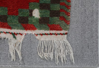 Vintage Turkish Tapestry Rug, Green Red Folk Wall Hanging (2'8" x 4'1") - photo 9 of 9