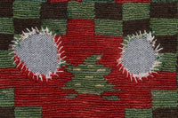 Vintage Turkish Tapestry Rug, Green Red Folk Wall Hanging (2'8" x 4'1") - photo 6 of 9