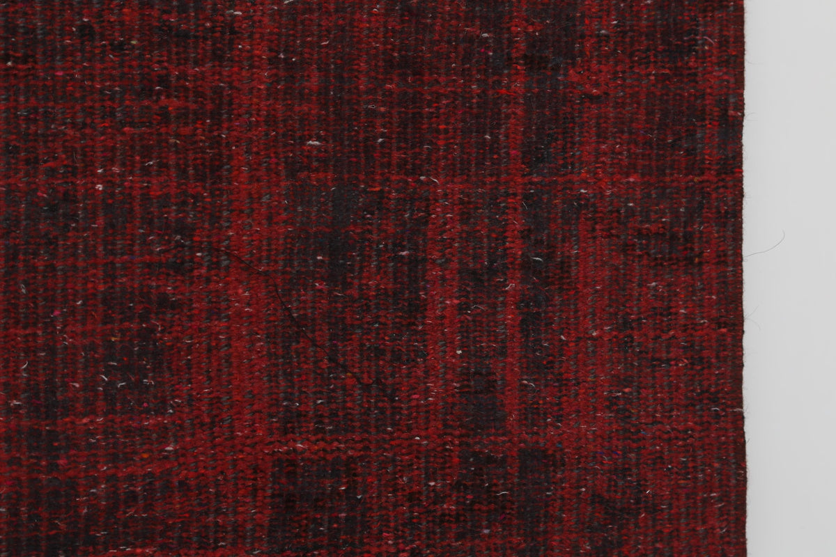 2x5 Vintage Turkish Runner Rug, Handmade Wool Cotton Hallway Rug, Distressed Red Entryway Accent Rug
