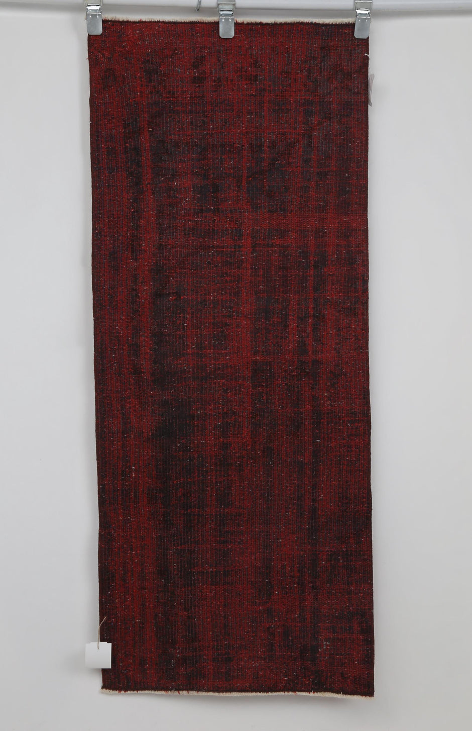 2x5 Vintage Turkish Runner Rug, Handmade Wool Cotton Hallway Rug, Distressed Red Entryway Accent Rug