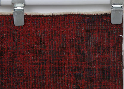 2x5 Vintage Turkish Runner Rug, Handmade Wool Cotton Hallway Rug, Distressed Red Entryway Accent Rug