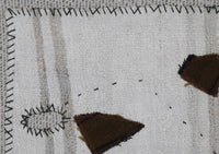 Vintage Turkish Tapestry Rug, White Abstract Wall Hanging (3'5" x 4'3") - photo 4 of 10