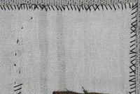 Vintage Turkish Tapestry Rug, White Abstract Wall Hanging (3'5" x 4'3") - photo 5 of 10