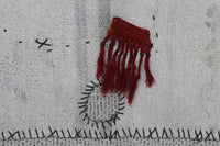 Vintage Turkish Tapestry Rug, White Abstract Wall Hanging (3'5" x 4'3") - photo 9 of 10