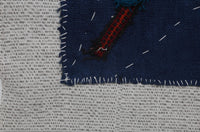 Vintage Turkish Tapestry Rug, Blue Solid Wall Hanging (3'4" x 4'2") - photo 7 of 8