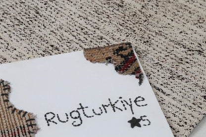 2x10 Vintage Turkish Flatweave Runner Rug, Handmade Wool Striped Hallway Rug, Neutral Beige Rustic Long Runner