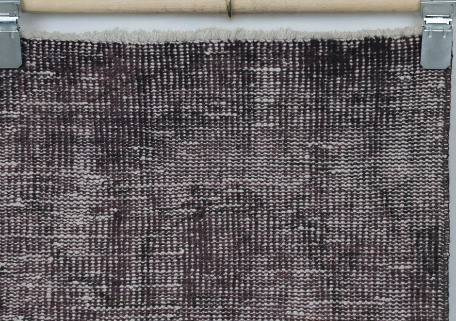 3x10 Vintage Turkish Runner Rug, Handmade Purple Overdyed Wool Runner, Minimalist Hallway Rug