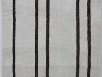 Vintage Turkish Wool Hemp Runner Rug, Black White Striped Minimalist (2x9) - photo 8 of 10