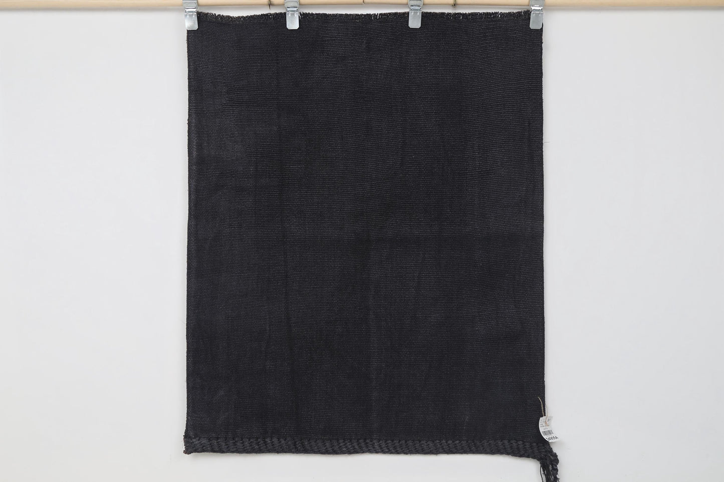 3x4 Vintage Turkish Hemp Rug, Handmade Dark Blue Minimalist Small Area Rug, Solid Hemp Entryway Rug