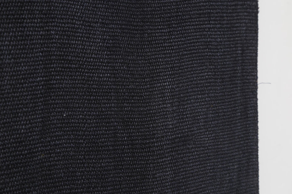 3x4 Vintage Turkish Hemp Rug, Handmade Dark Blue Minimalist Small Area Rug, Solid Hemp Entryway Rug