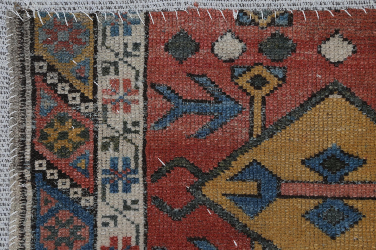 3x4 Handmade Wool Tapestry Rug, Turkish Textile Wall Hanging, One of a Kind Fiber Art