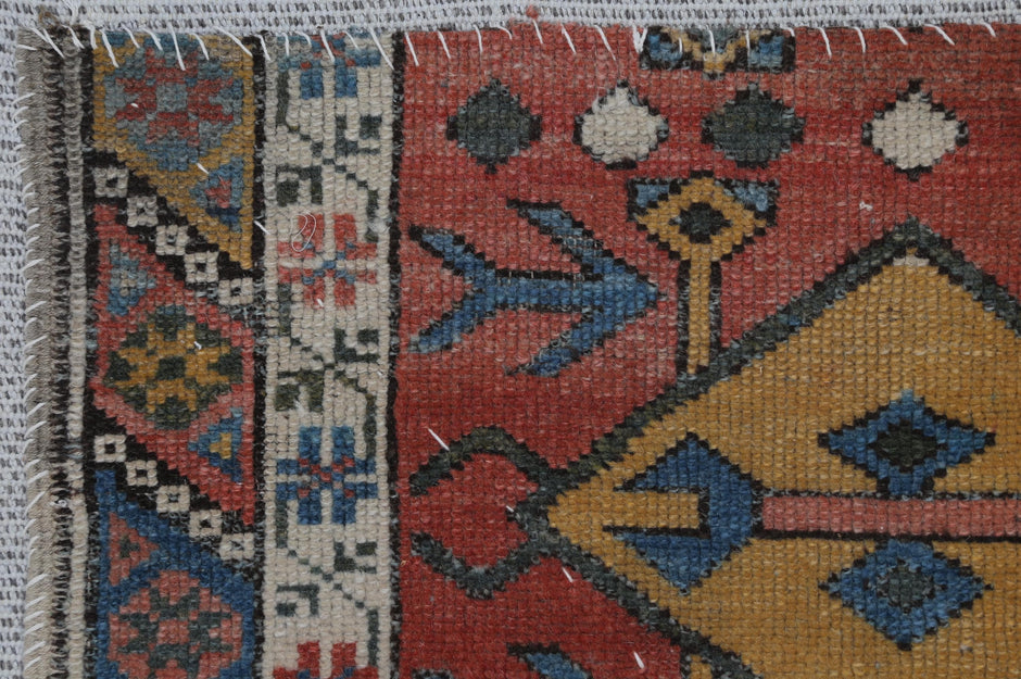 3x4 Handmade Wool Tapestry Rug, Turkish Textile Wall Hanging, One of a Kind Fiber Art