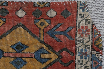 3x4 Handmade Wool Tapestry Rug, Turkish Textile Wall Hanging, One of a Kind Fiber Art