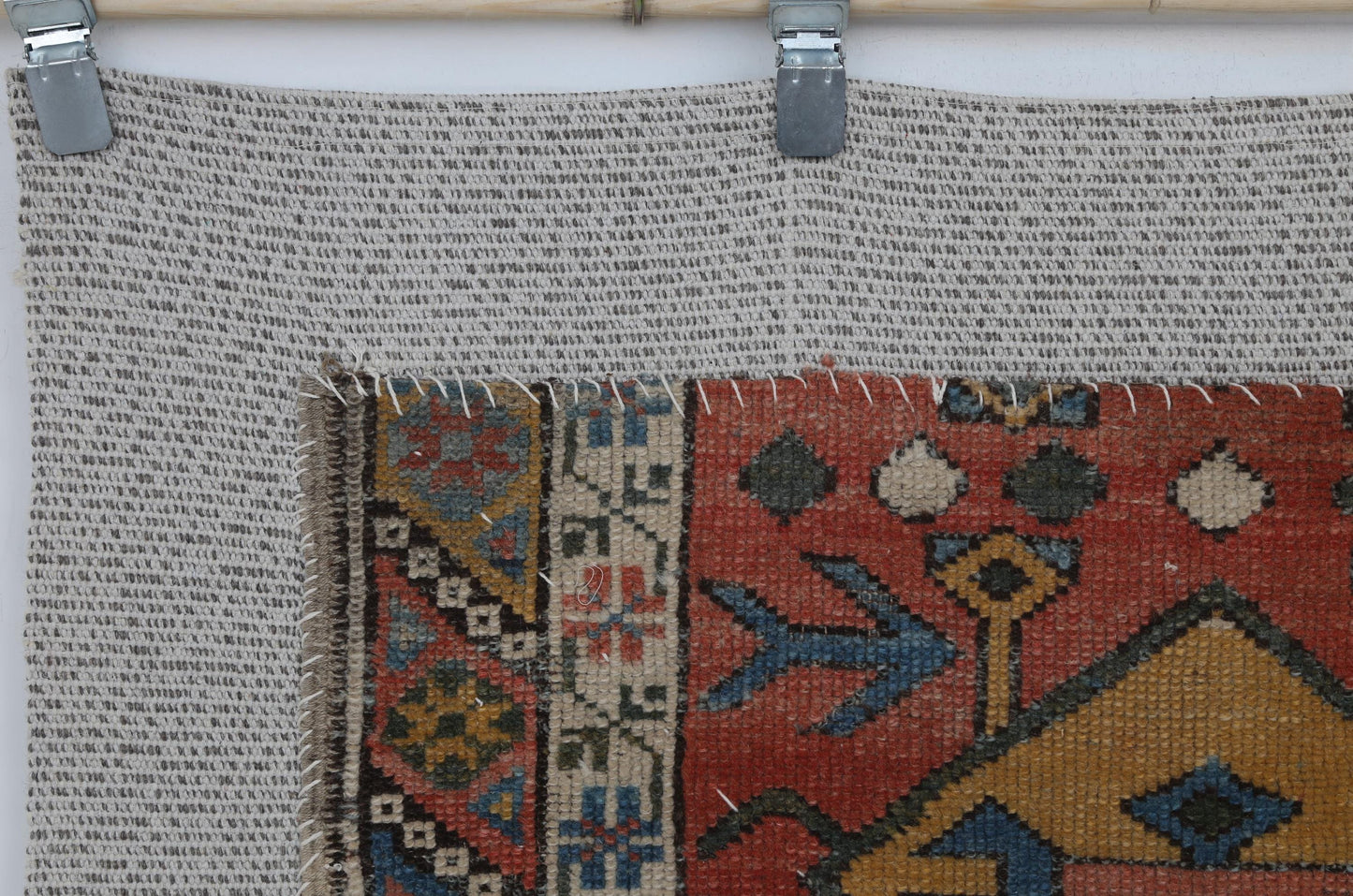 3x4 Handmade Wool Tapestry Rug, Turkish Textile Wall Hanging, One of a Kind Fiber Art