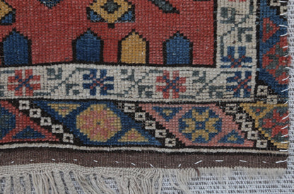 3x4 Handmade Wool Tapestry Rug, Turkish Textile Wall Hanging, One of a Kind Fiber Art