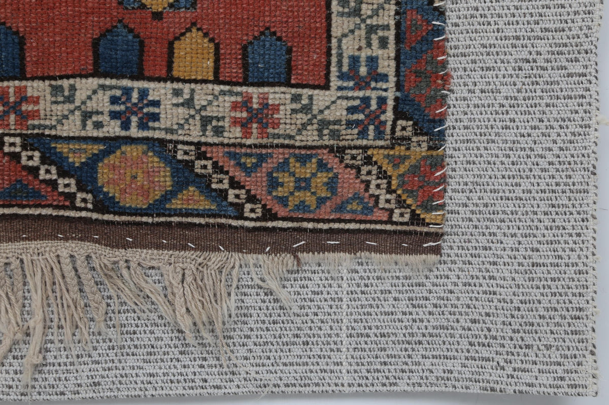 3x4 Handmade Wool Tapestry Rug, Turkish Textile Wall Hanging, One of a Kind Fiber Art