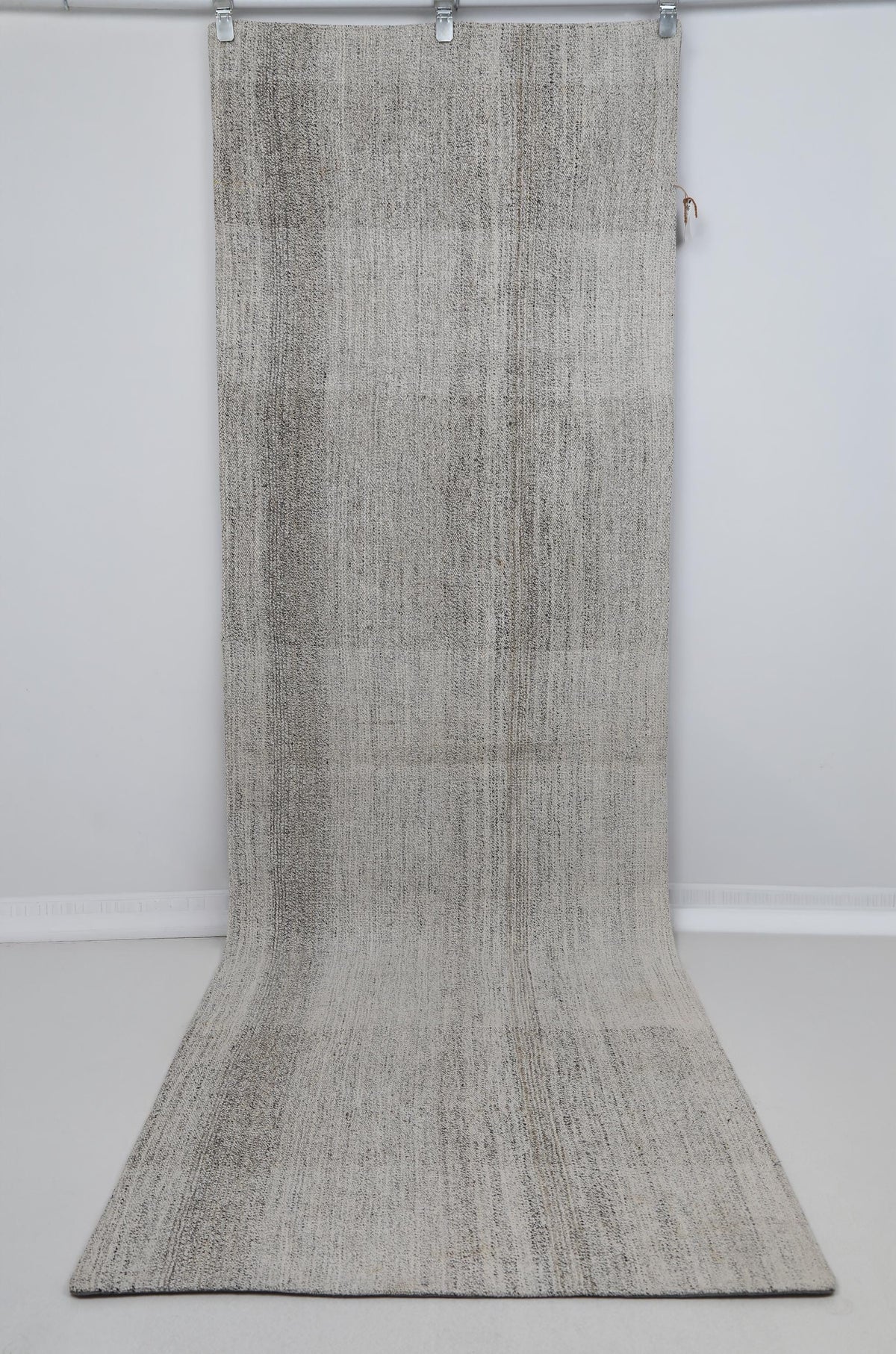 3x10 Vintage Turkish Flatweave Runner Rug, Handmade Wool Cotton Hallway Rug, Neutral Beige Long Rustic Runner