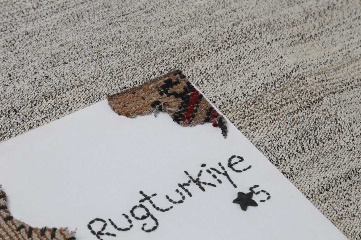 3x10 Vintage Turkish Flatweave Runner Rug, Handmade Wool Cotton Hallway Rug, Neutral Beige Long Rustic Runner