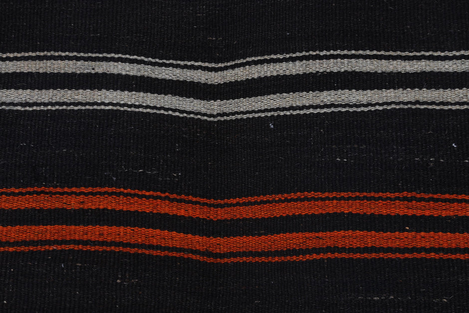 4x4 Vintage Turkish Striped Tapestry Rug, Handmade Black Wall Hanging, Wool Cotton Textile Wall Art, Boho Woven Decor,tapestry