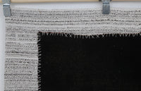 Vintage Turkish Tapestry Rug, Black Solid Wall Hanging (3'5" x 4'6") - photo 3 of 9