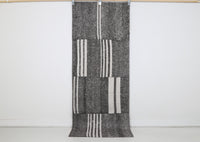 Vintage Turkish Wool Cotton Kilim Runner Rug, Black White (2x7) - photo 1 of 10