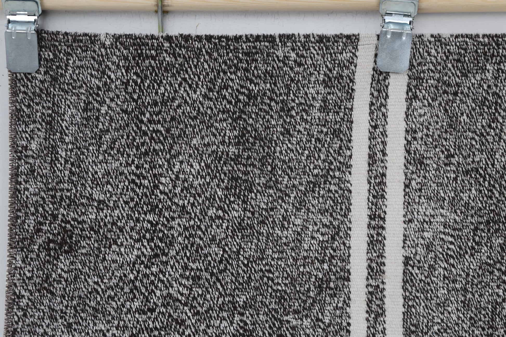 2x7 Vintage Turkish Flatweave Runner Rug, Black White Patchwork Kilim Runner, Handmade Cotton Wool Hallway Rug