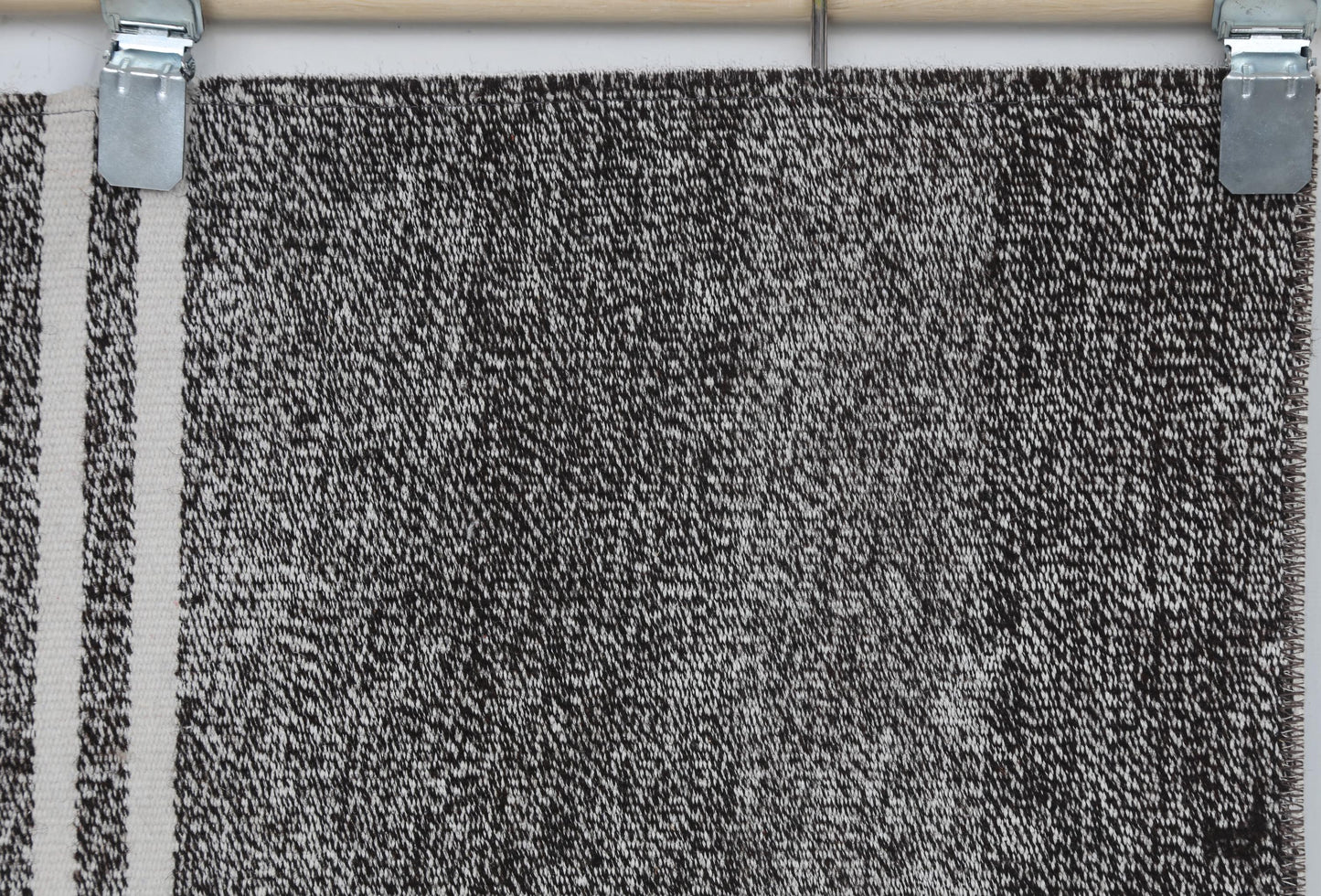2x7 Vintage Turkish Flatweave Runner Rug, Black White Patchwork Kilim Runner, Handmade Cotton Wool Hallway Rug